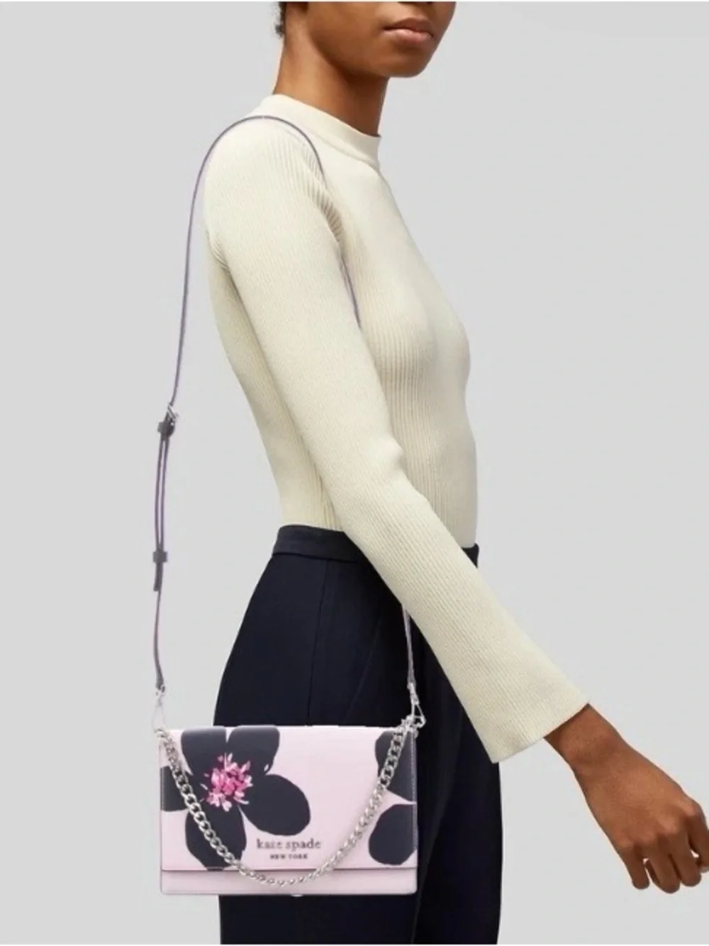 Kate Spade Cameron Grand Flora Convertible Crossbody Pink Floral NWT